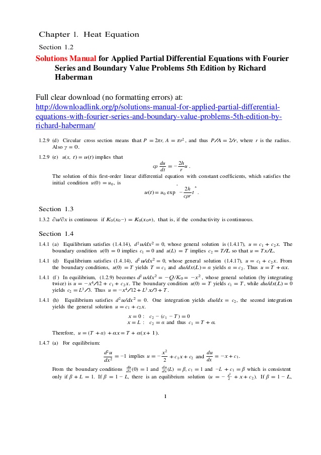 richard haberman solution manual mathematical modeling